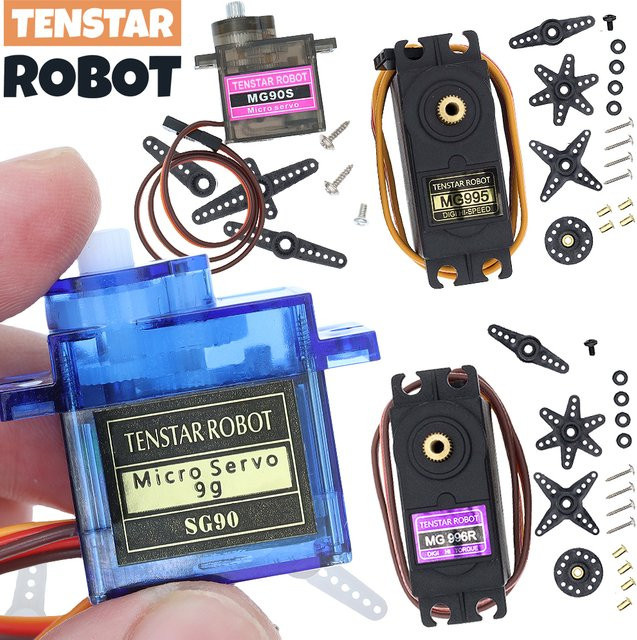 TENSTAR Mikroservo SG90 MG90S MG995 MG996 mit Metallgetriebe für RC Flugzeuge, Hubschrauber und Boote, Farbe: Blau - Bild 1
