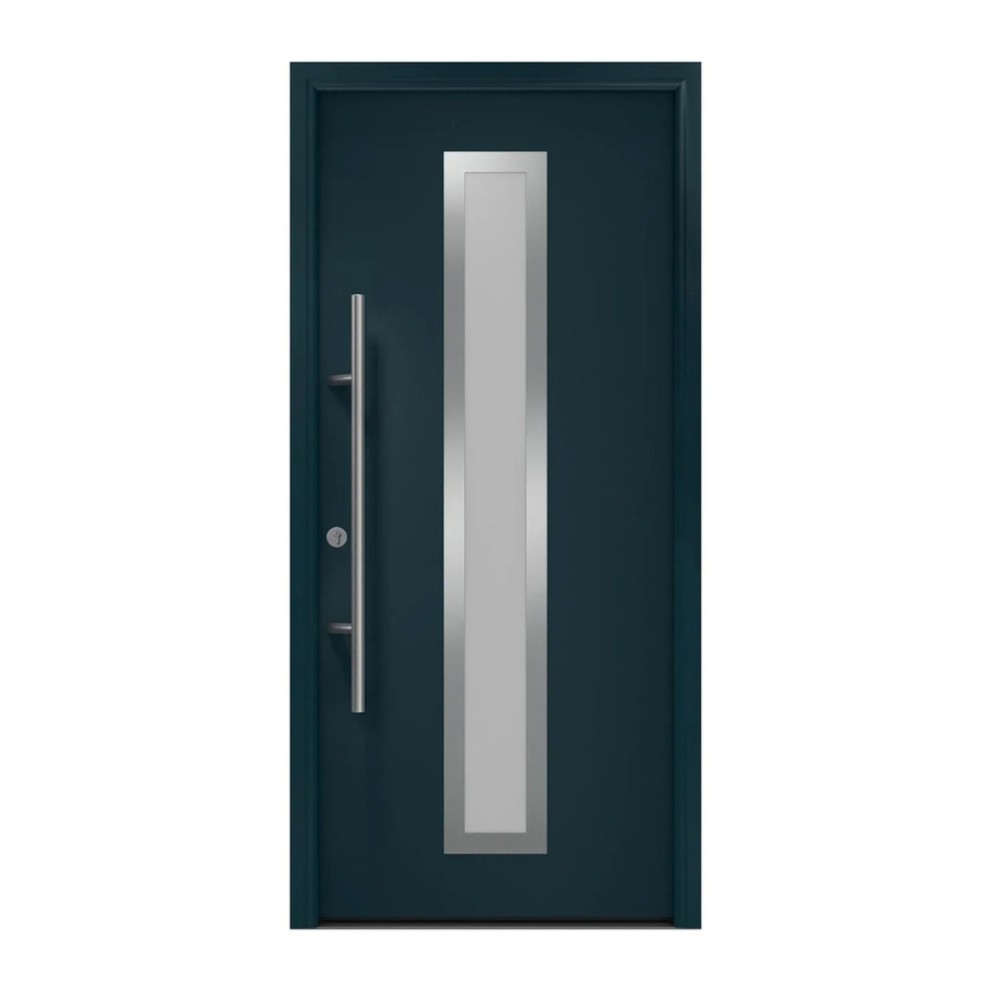 EcoStar Haustür Isopro Secur IPS 700S mit Glaseinsatz Anthrazitgrau B: 110 cm, H: 210 cm, DIN Links - Bild 2