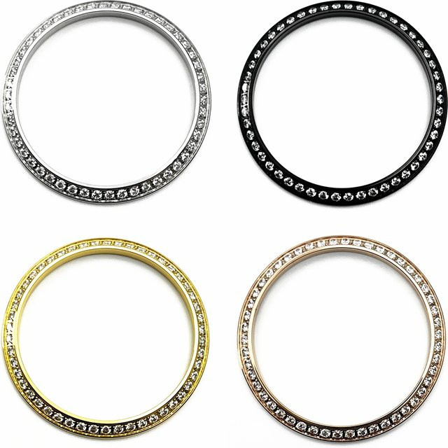 RICHUS Uhrenlünette Edelstahl, Silber, Kristall, für 36 mm/39 mm Gehäuse - Bild 1