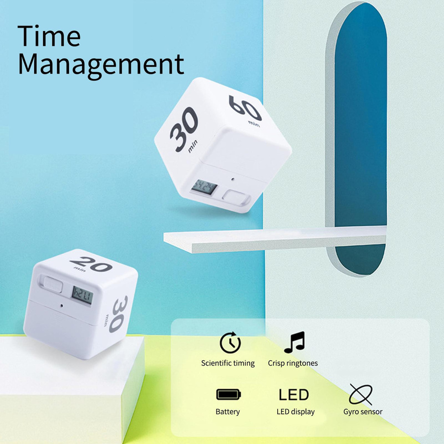 Kkmoon Kubischer Lerntimer mit LED-Anzeige für Zeitmanagement in Grün und Weiß - Bild 1