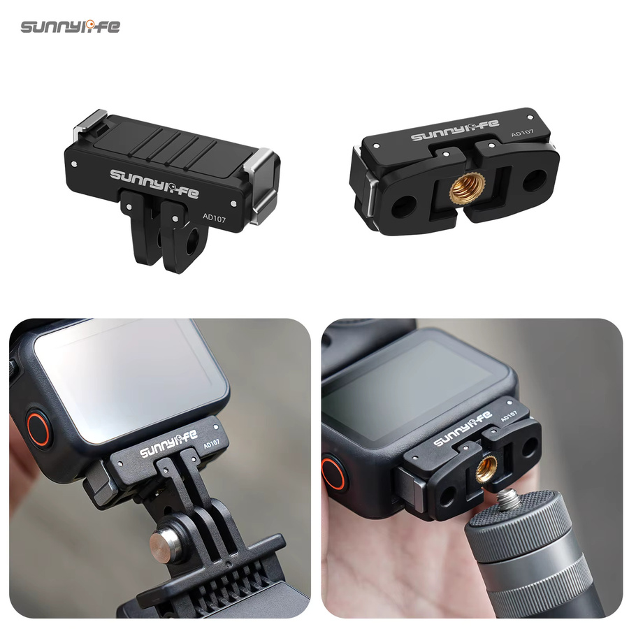 DJI OSMO Action 6 Magnetischer Quick Release Adapter mit Dual-Klaue-Schnittstelle in Schwarz - Bild 3