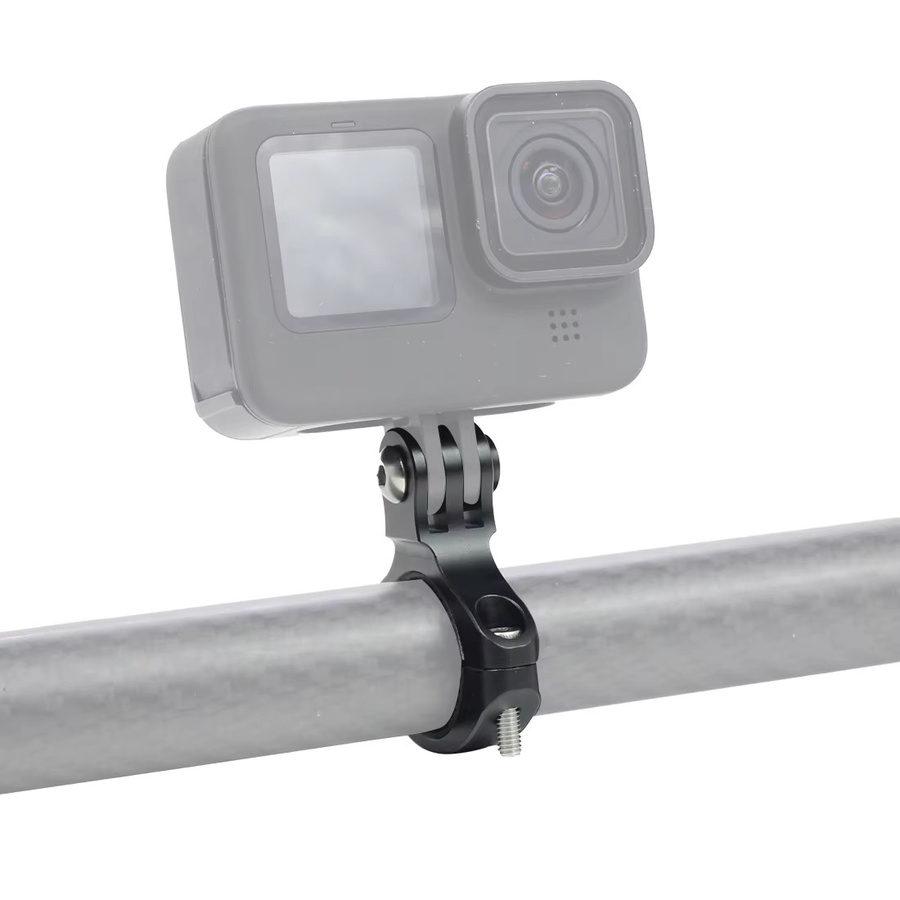 Aluminium Lenkerhalterung für Fahrrad und Motorrad in Schwarz zur Befestigung von GoPro und Action Kameras - Bild 3