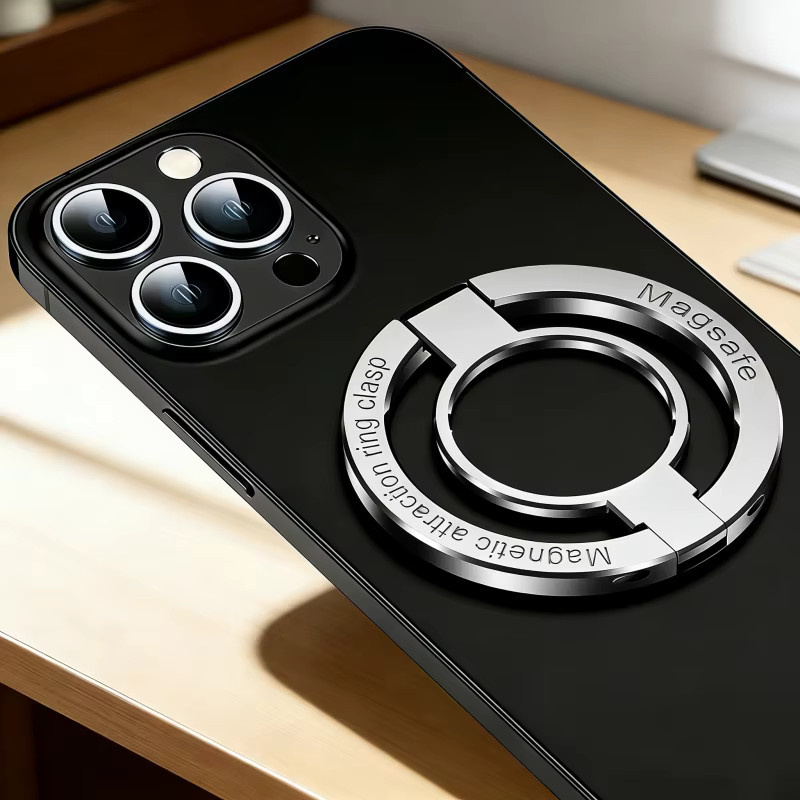 QGhappy Magnetischer Ring-Handyhalter für MagSafe in Schwarz, faltbarer und abnehmbarer Magnet-Griffständer für dein iPhone - Bild 5