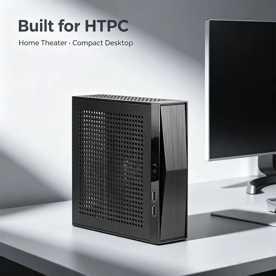 T.F.SKYWINDINTL Mini-Tower Computergehäuse für Mini-ITX Motherboards in Schwarz mit effizienter Wärmeableitung - Bild 2