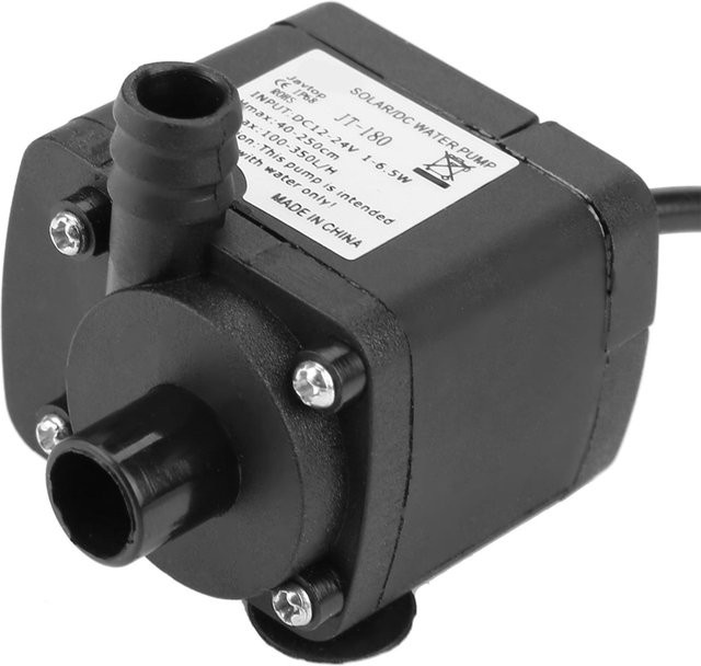 Geräuscharme Mini-Gleichstrom-Bürstenlos-Wasserpumpe von Painter in Schwarz für Solar-Warmwasserbereiter und Aquarien, 24V, bis 100°C - Bild 1
