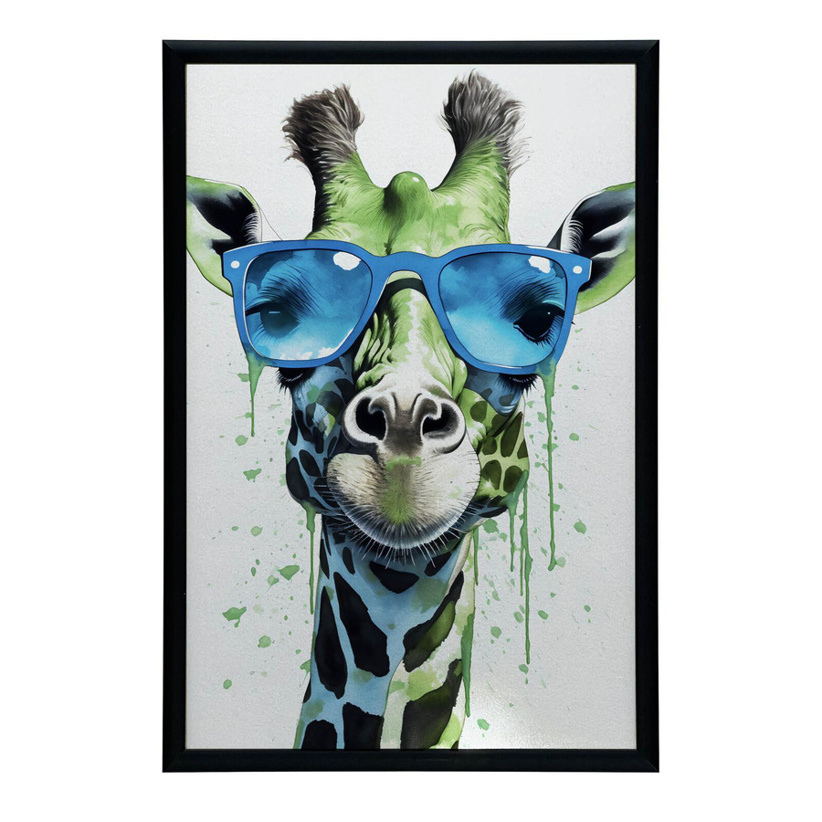 Premium-Leinwand iKable Grüne Giraffe mit blauer Brille auf Keilrahmen, Breite: 30 cm, Höhe: 40 cm - Bild 2