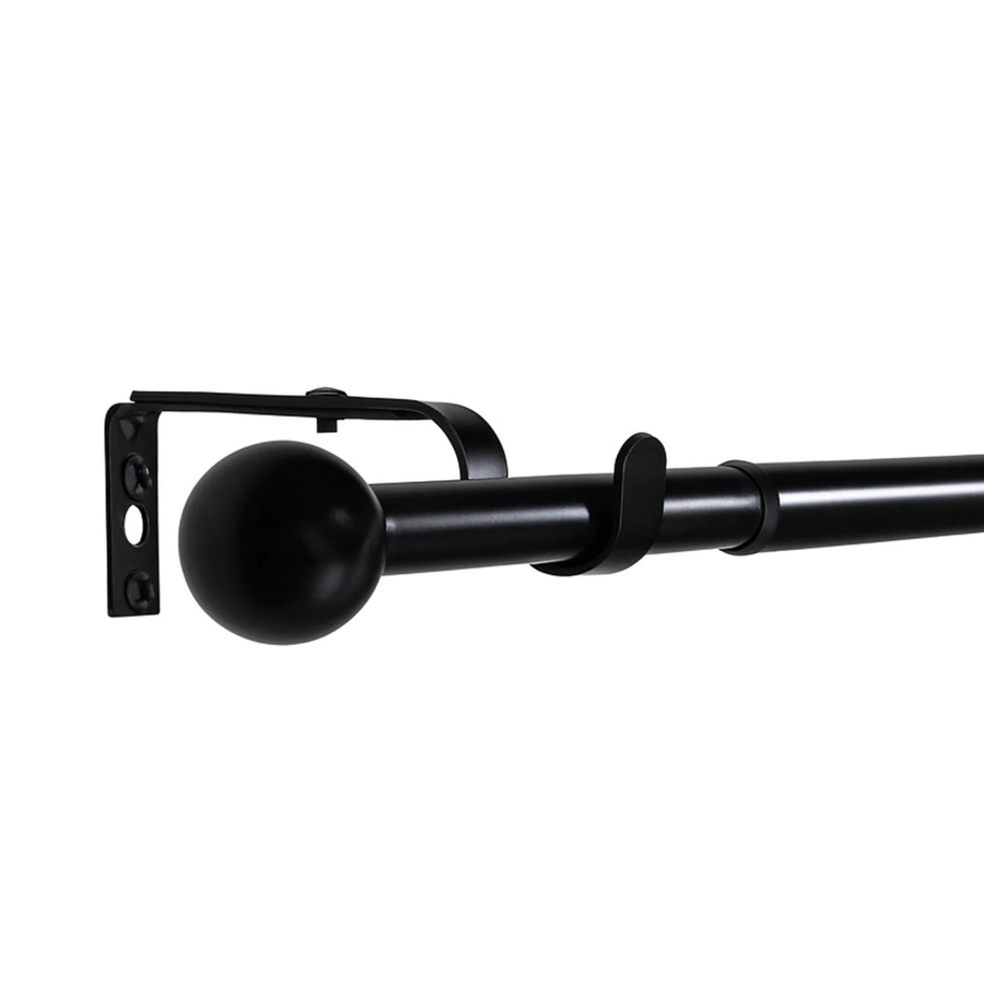 Deco-Raum Gardinenstangen Set Ausziehbar 1-Lauf Kugel Flexa Schwarz Ø 16/19 mm, Breite: 120-210 cm - Bild 2
