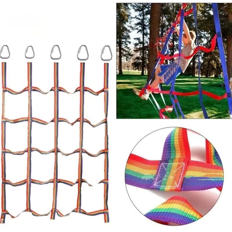 Meade Outdoor-Kletternetz, Spielschaukel, Bunt / Mehrfarbig, 100 kg Tragkraft - Bild 3