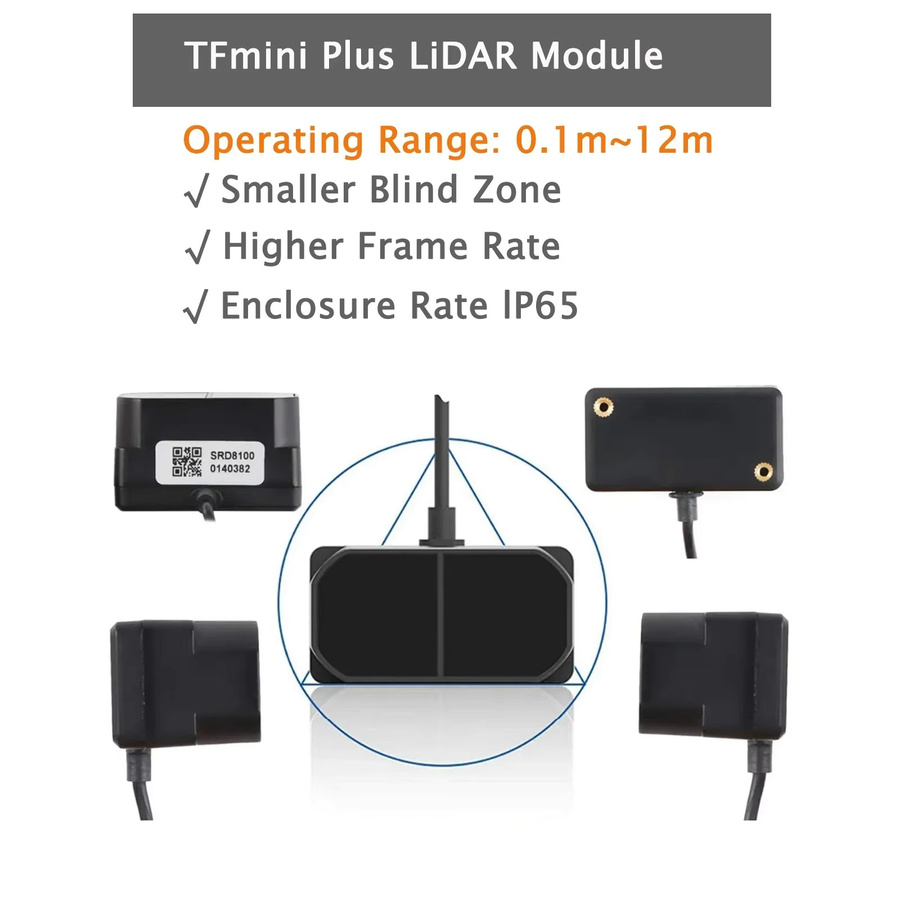 Benewake TFmini Plus LiDAR-Modul Mikro-Entfernungsmesser in Schwarz mit UART/IIC-Schnittstelle für Arduino und Pixhawk, Messbereich 0,1–12 m, IP65 wasserdicht - Bild 2