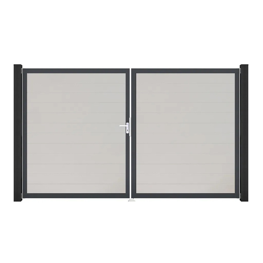 GroJa Tor Basicline Schmal 2-flügelig Weiß Rahmen DB703 B: 306 cm, H: 180 cm DIN Links - Bild 2