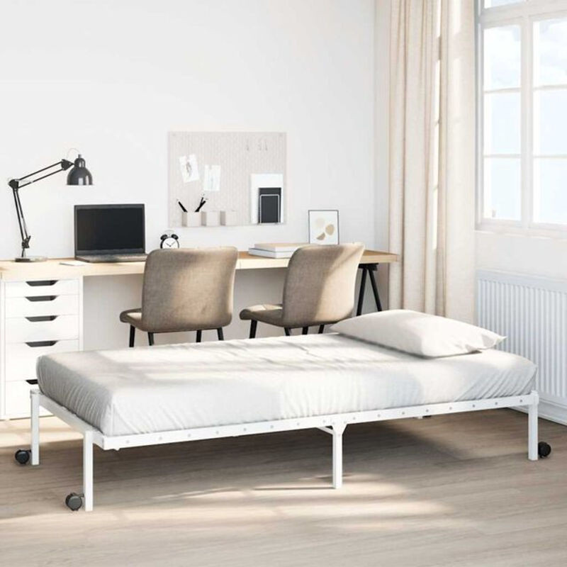 Klappbares Metallbett Vidaxl in Weiß ohne Matratze B/B: 90 x 190 cm - Bild 1