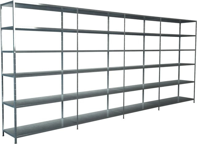 Schulte Steck-Grund-/Anbauregale verzinkt silber B/H/T: 380 x 230 x 50 cm - Bild 1