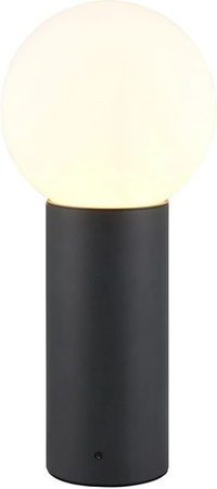 Trio LED-Pfosten Mures Kugel in Anthrazit aus Druckguss-Aluminium und Glas für den Außenbereich, Durchmesser: 18 cm, Höhe: 40 cm
