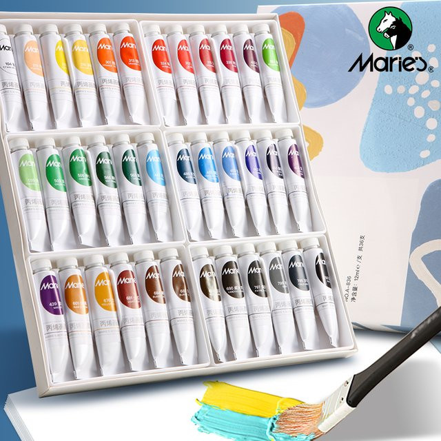 Marie's Acrylfarben-Set Multicolour für Künstler und DIY-Projekte, 12 ml pro Farbe - Bild 1
