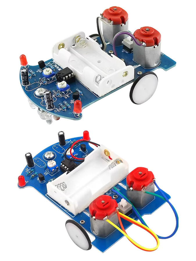 Aideepen D2-5 DIY Kit Intelligente Tracking Linie Auto, Elektronische Produktion Montage Smart Auto DIY Löten Praxis Kit, Fahrzeuge - Bild 6