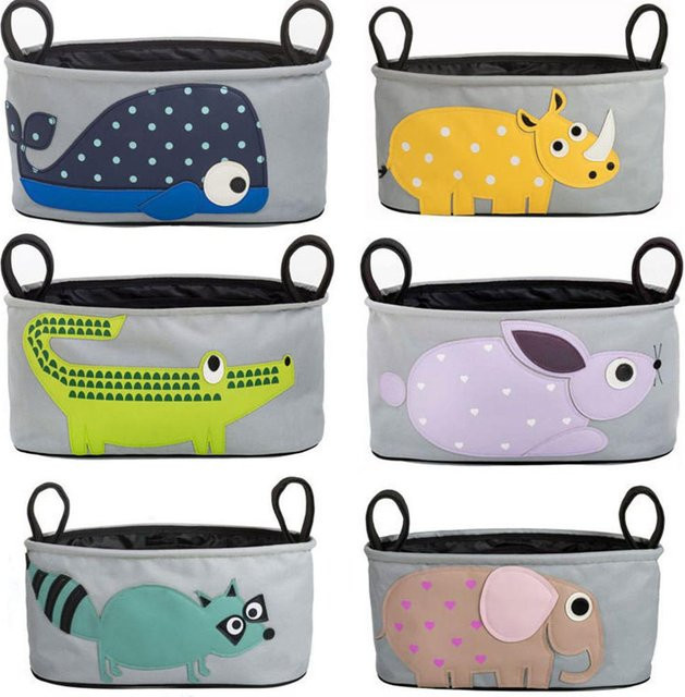 ZestCasa Wickeltasche für den Kinderwagen in Grau mit süßem Wal-Design - Bild 1