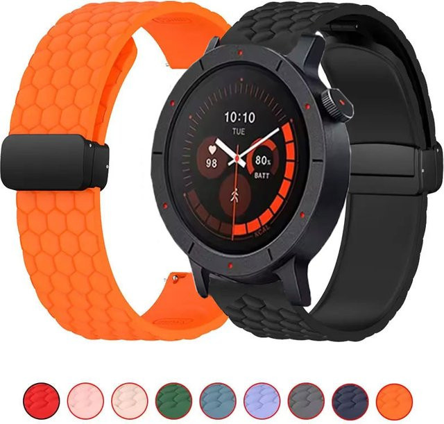 Hiyii Uhrenarmband Silikon, Magnetisch, Schwarz, Unisex, 22 mm - Bild 1