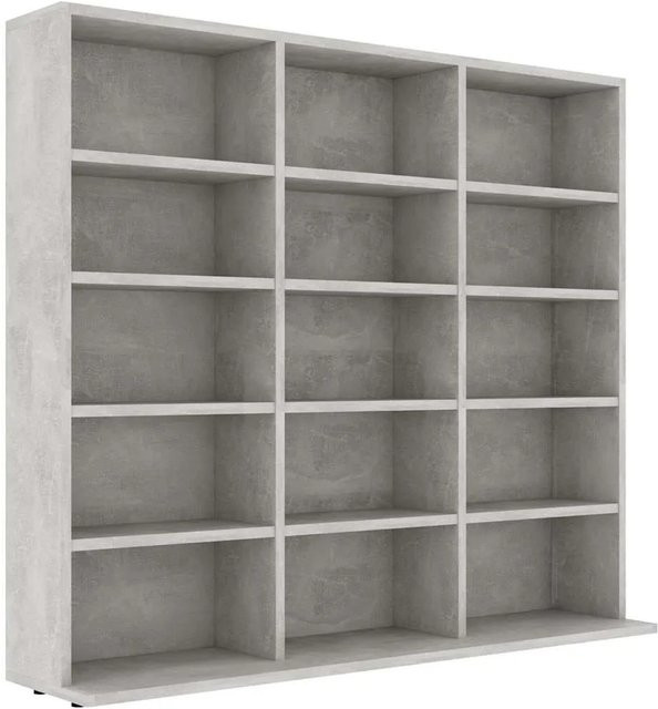 vidaXL CD-Regal aus Holzwerkstoff in Betongrau, B/T/H: 100 x 23 x 89,5 cm - Bild 1