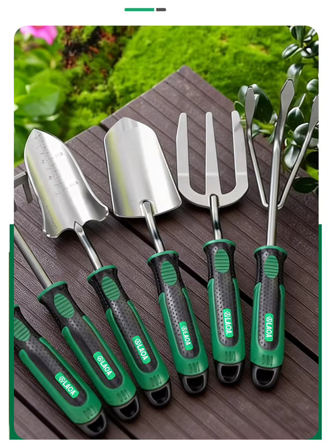 LAOA Edelstahl-Gartenschaufel in Silber für Topfpflanzen und Gartenarbeit - Bild 5