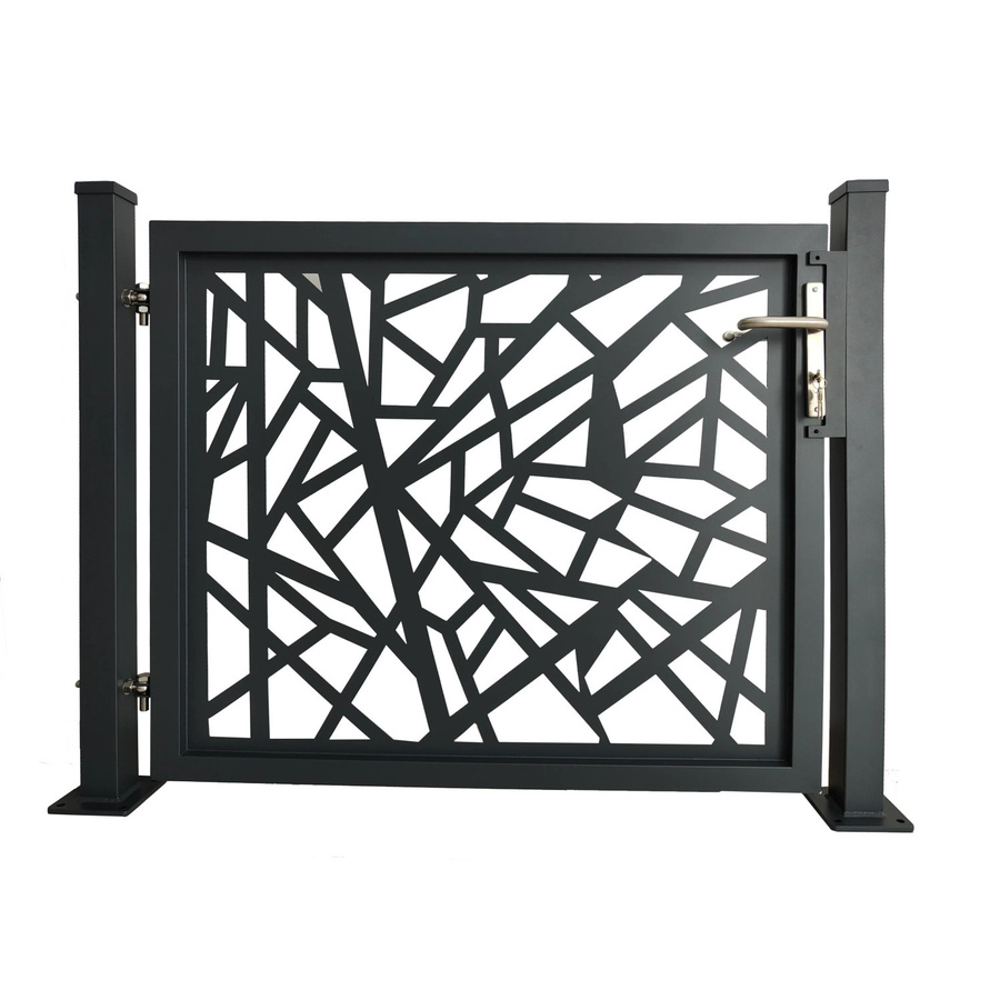 Aluminium Einzeltor Amsterdam in Anthrazit oder Schwarz mit Bodenplatte zur Oberflächenmontage B/H: 100 x 120 cm - Bild 2