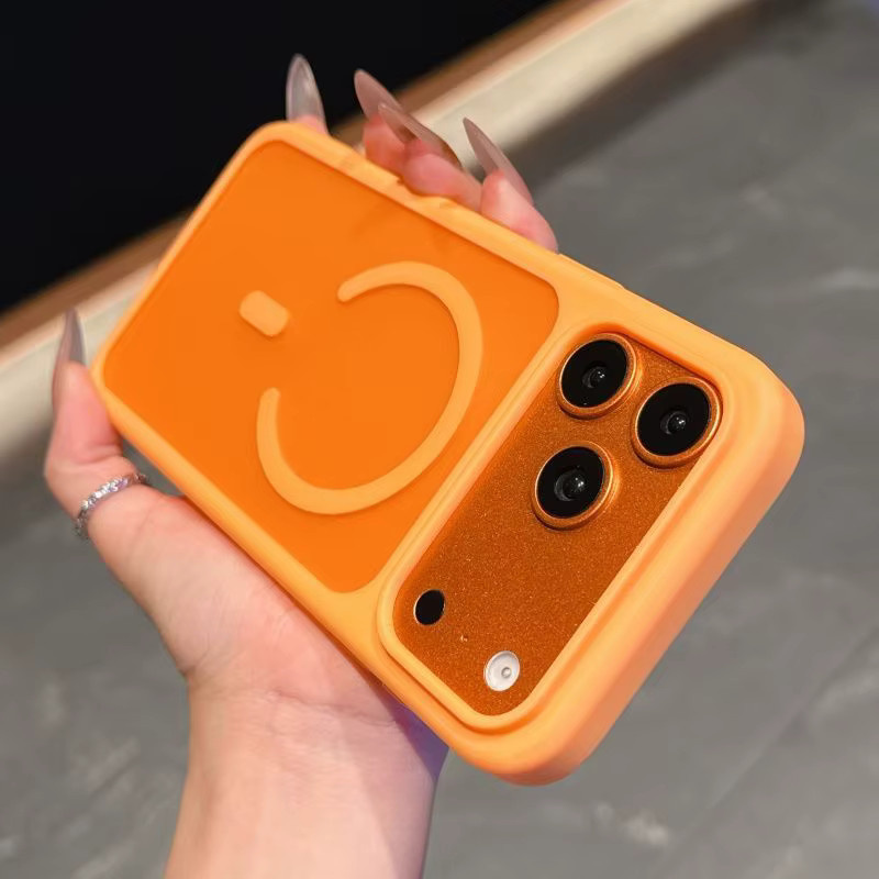 EHUIDE Magnetische Schutzhülle für iPhone 17 16 15 14 13 12 Pro Max Plus mit Big View Window und MagSafe Unterstützung in Orange - Bild 2