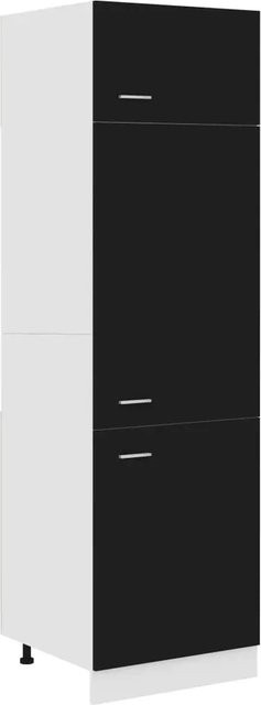 vidaXL Kühlumbauschrank Schwarz B/T/H: 60 x 57 x 207 cm aus Holzwerkstoff - Bild 1