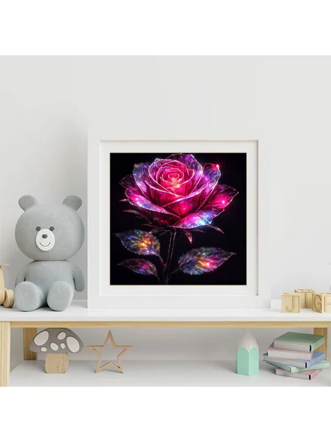 Evershine Diamant-Mosaik Blumenbild Rose DIY Strass-Gemälde mit runden Steinen in Multicolour, B/H: 20 x 20 cm - Bild 3