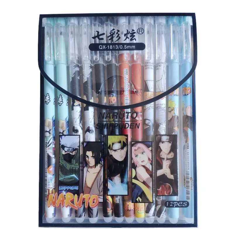 Naruto Anime Gelstifte Set mit 12 Stück in Schwarz und Multicolour für die Schule - Bild 6