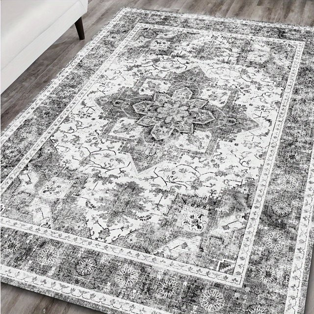 VIKAMA Retro-Teppich mit persischem Muster und Kristallplüschoberfläche, rechteckig, Breite: 120 cm, Tiefe: 80 cm - Bild 1