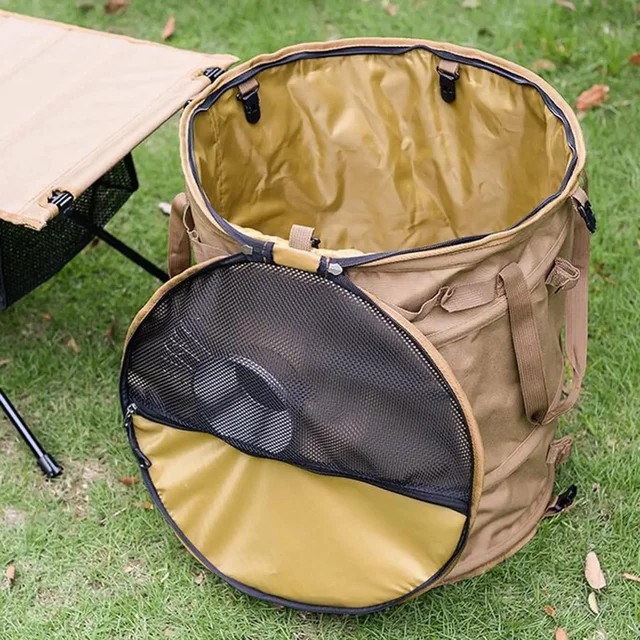 Klappbarer Oxford Stoff Mülleimer und Aufbewahrungstasche für Kleidung und Camping in Schwarz oder Weiß - Bild 1
