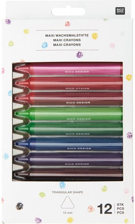 Rico Design Wachsmalstifte Maxi dreieckig in Multicolor Set