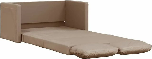 vidaXL Bodensofa mit Schlaffunktion in Braun aus Kunstleder mit Metallrahmen - Bild 1