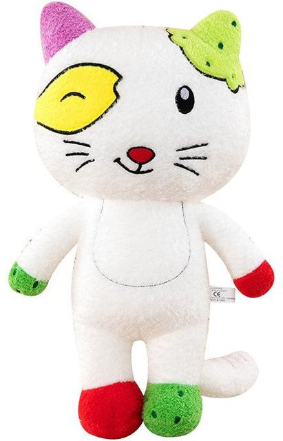 Yiran toy Kätzchen Plüschspielzeug, Schlafende Cartoon Katze Puppe, Weiß, 30cm - Bild 1
