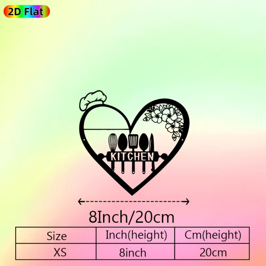 CIFBUY Wandkunst aus Metall mit Herz-Motiv in Schwarz als Küchendekoration - Bild 3