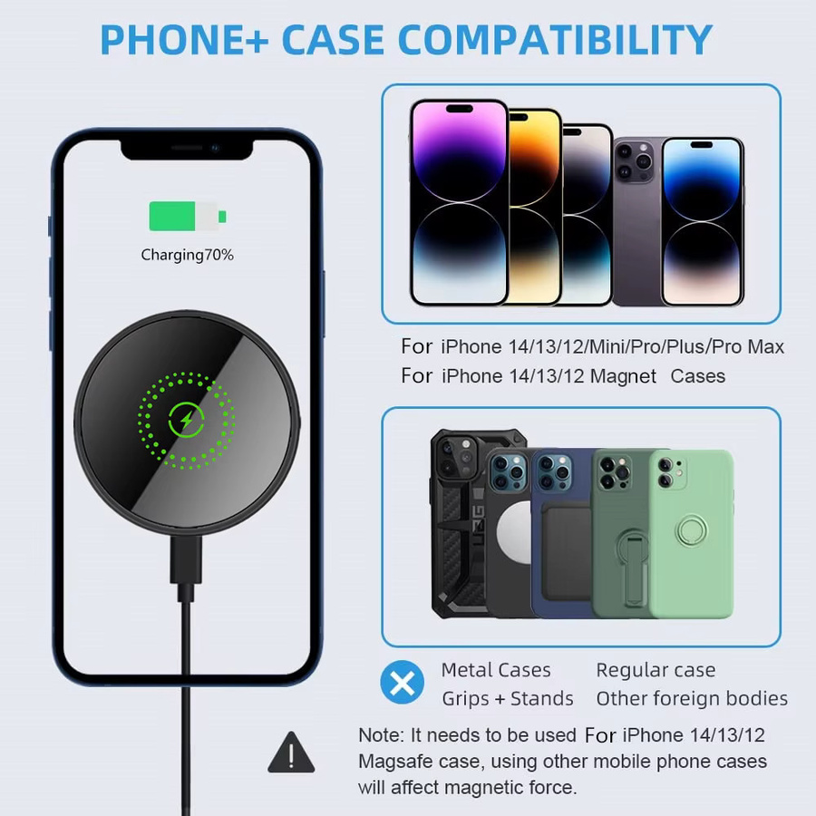 FDGAO Magnetische kabellose Autoladegerät-Halterung in Schwarz mit 30 W Schnellladung für iPhone 16 15 14 13 12 Pro Max Plus via Lüftungsschlitz - Bild 2