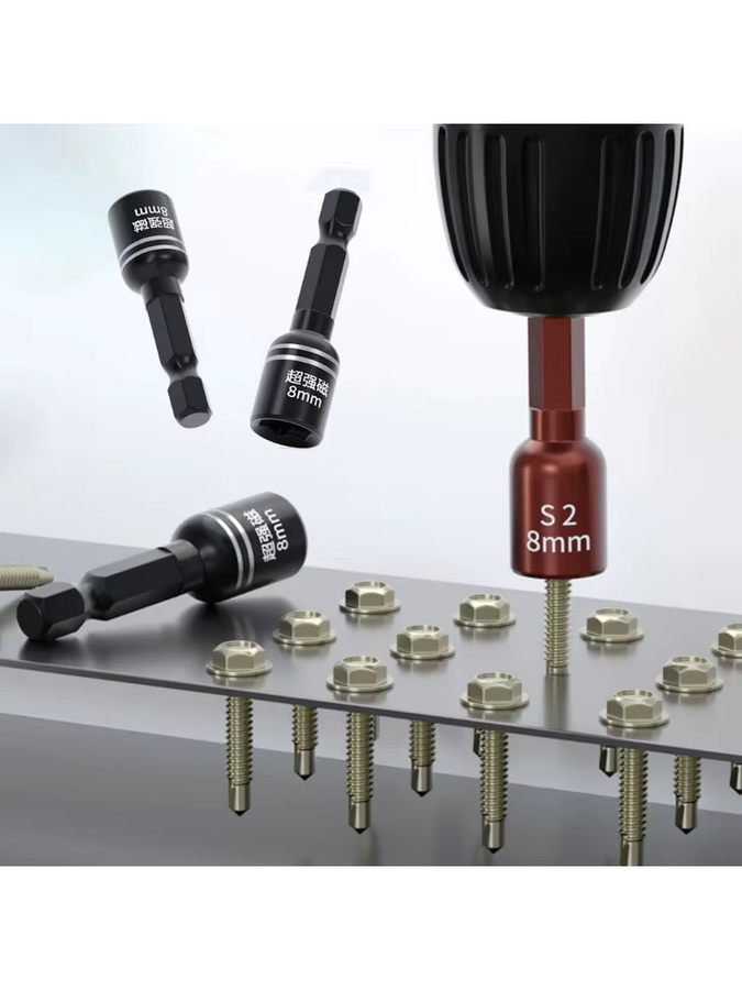 WOZOBUY 30er Set Magnetische Sechskant-Steckschlüssel aus S2-Vanadiumstahl für Schlagschrauber - Bild 5