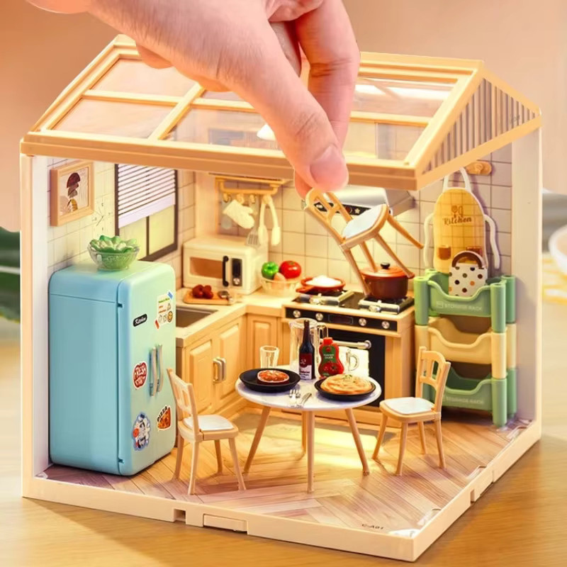 CONUSEA DIY Kinder-Bastelset Puppenhaus, mit Beleuchtung - Bild 1