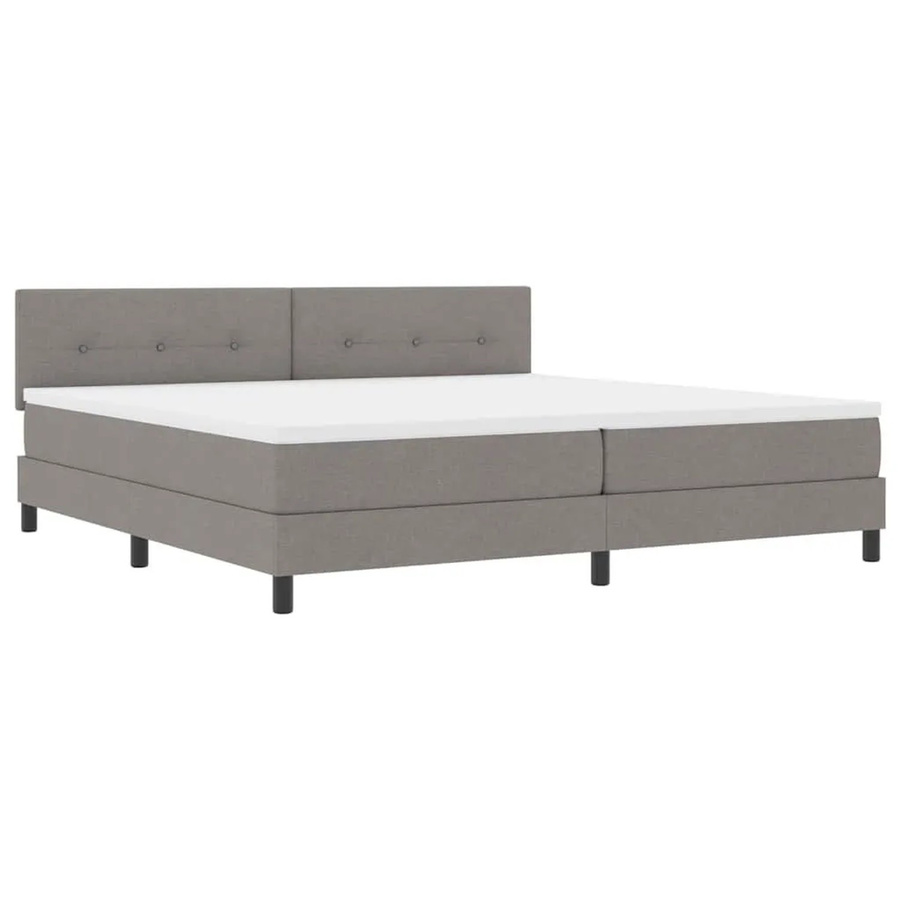 vidaXL Boxspringbett mit Matratze und LED-Unterbettbeleuchtung in Taupe, B/T/H: 200 x 200 x 203 cm - Bild 2