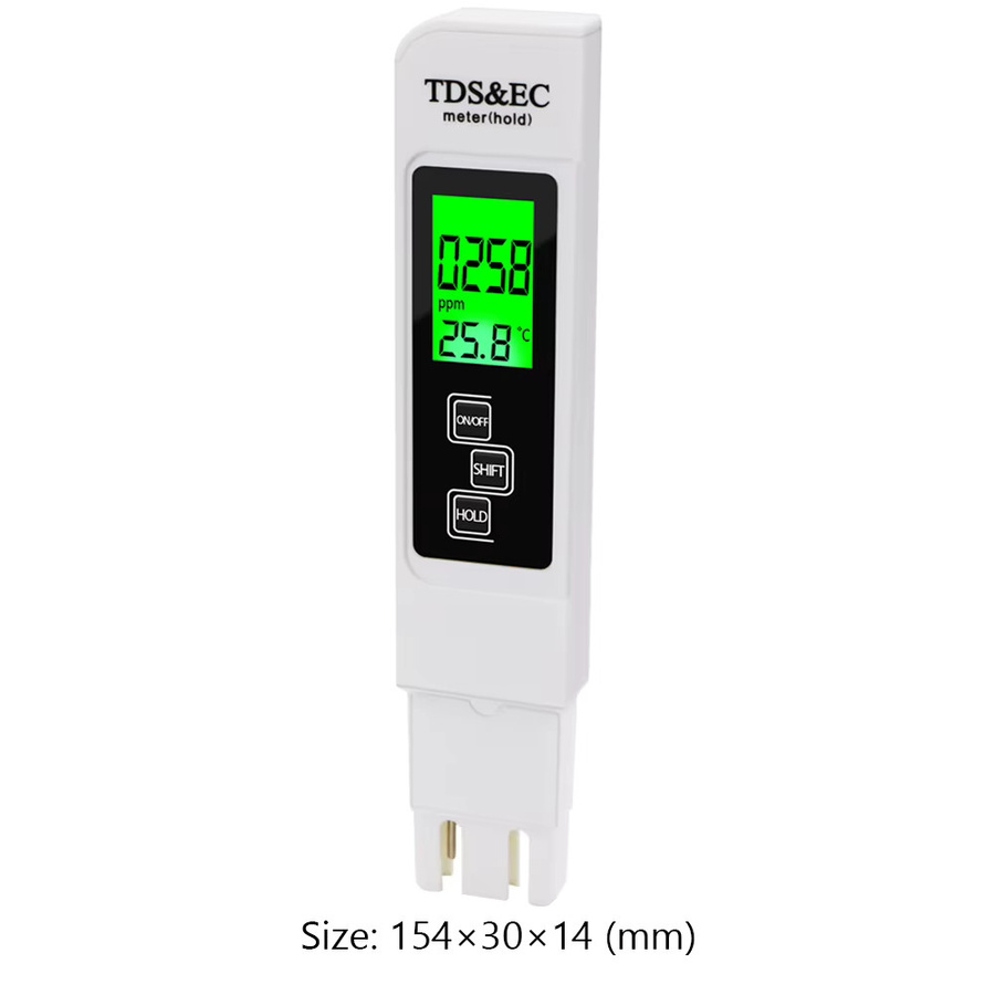 VODOOL Digitaler EC TDS Tester und pH-Meter zur Wasserqualitätsanalyse für Aquarium und Pool in Weiß - Bild 2