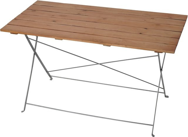 Biergartentisch Garmisch Klapptisch aus Holz und Metall, lackiert, braun, B/T/H: 120 x 60 x 70 cm - Bild 1