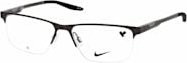 Nike 8144 Korrektionsbrille, Halbrand, Rechteckig, Metall, black, Herren - Bild 1