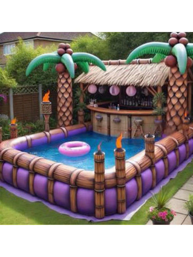 Aufblasbare schwimmende Poolbar für Erwachsene in Multicolour als Party-Plattform für den Garten - Bild 2