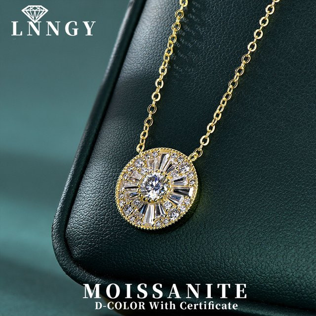 Lnngy Halskette, Moissanit-Diamant, Gold, Damen - Bild 1
