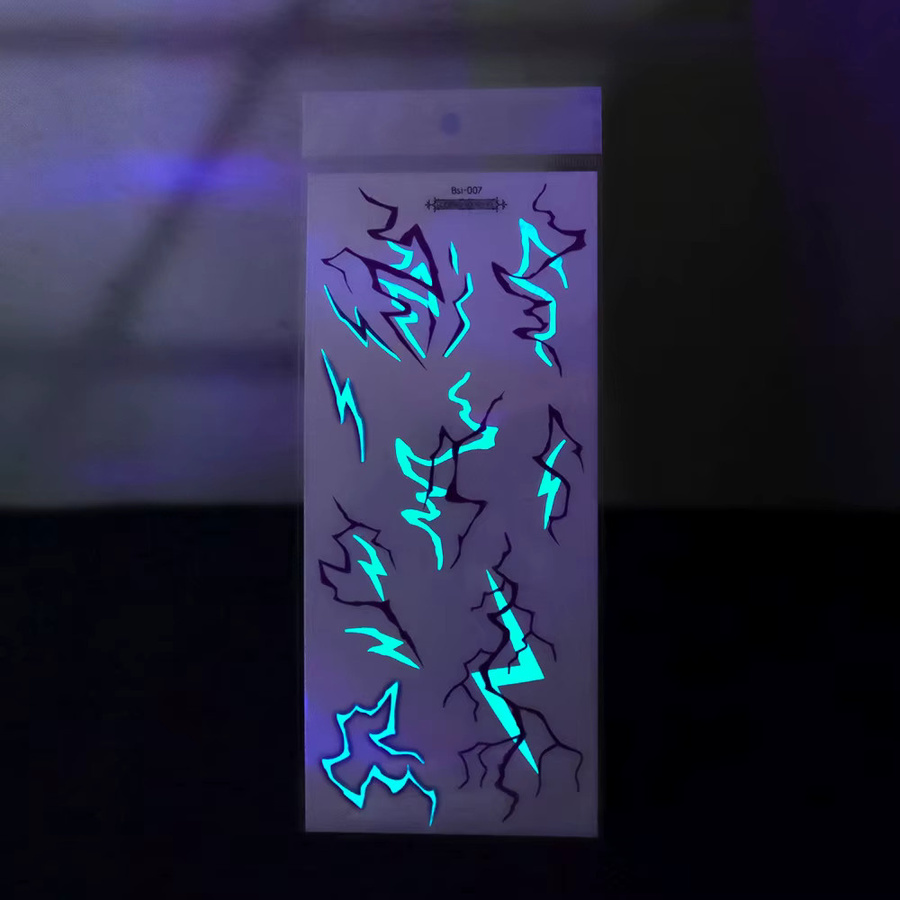 ROCOOART Temporäre Tattoos, blau lila Blitzader Design, Damen - Bild 2