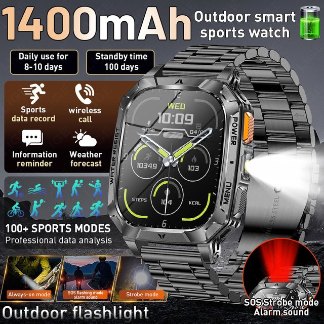 LIGE Smartwatch, Edelstahl, Schwarz, Unisex - Bild 1