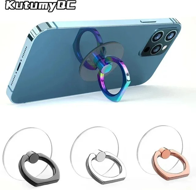 Transparenter 360-Grad-drehbarer Handy-Ringhalter als Fingergriff-Ständer kompatibel mit iPhones und Handyhüllen - Bild 1