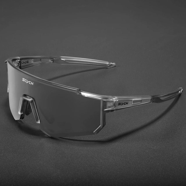 SCVCN Radsport Sonnenbrille, Vollrand, Kunststoff, Unisex, white - Bild 1