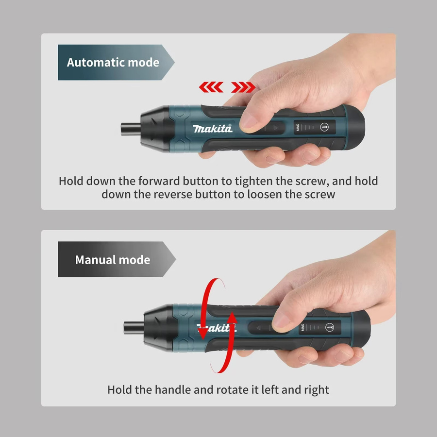 Makita kabelloser elektrischer Schraubendreher in Petrol mit 1300 mAh wiederaufladbarem Akku und 2er-Set - Bild 5