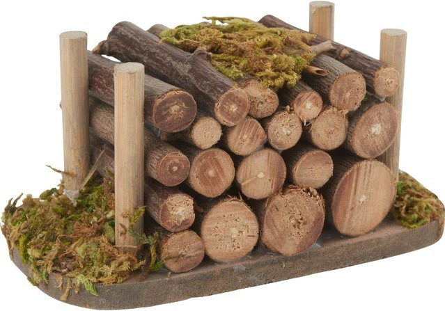VBS Miniatur-Holzstapel in Beige für weihnachtliche und winterliche Tabletop-Dekorationen - Bild 1
