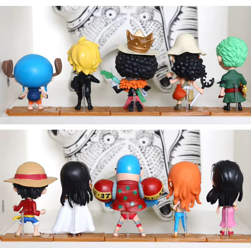 10er Set Anime Figuren One Piece Luffy und Zoro aus Kunststoff, mehrfarbige PVC Modell Figuren für Auto Dekoration und Geschenke von Bandai - Bild 2